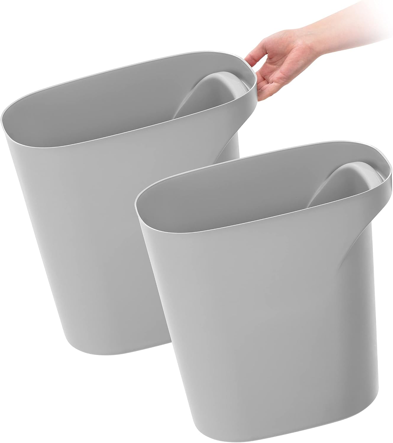 Cubo basura 6gal gris asa pack 2 baño oficina