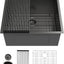 Fregadero lavandería 25x22x12pulg acero inox negro mate