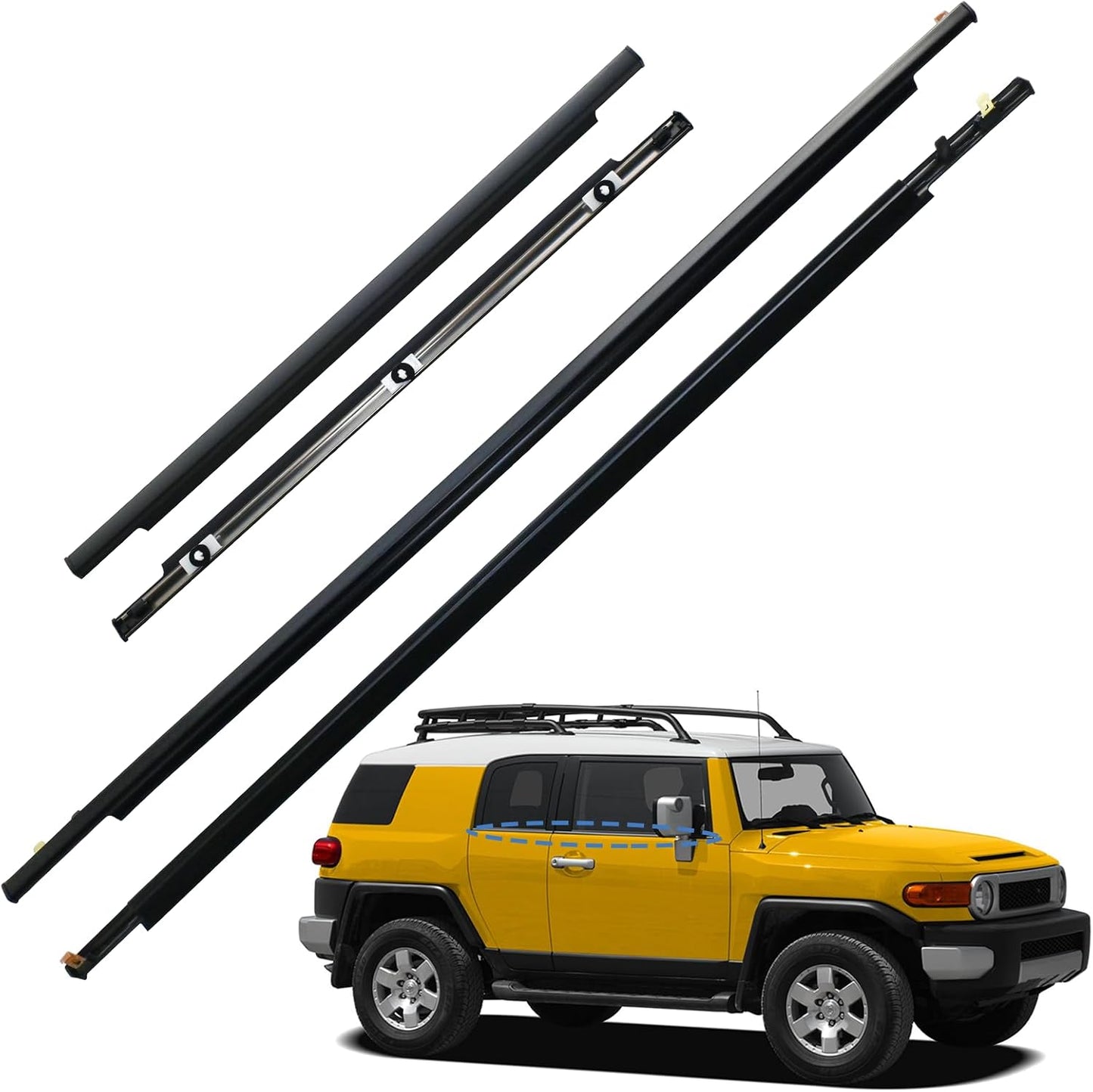 Set 4 burletes puerta ventana comp Toyota FJ Cruiser 07-14