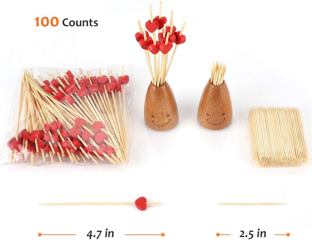 Palillos bambú 4.7pulg para aperitivos boda san valentín