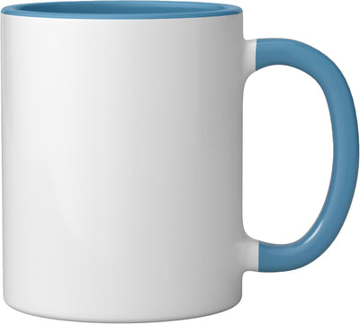 Taza cerámica humor oficina sarcasmo azul/blanco