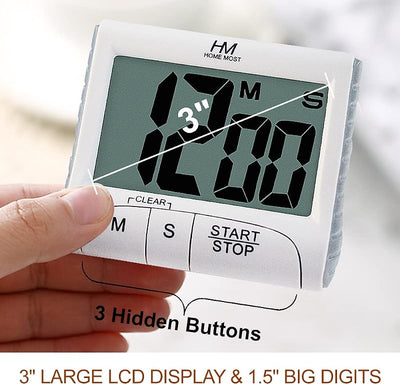 Temporizador cocina digital 3pulg alarma magnética blanco