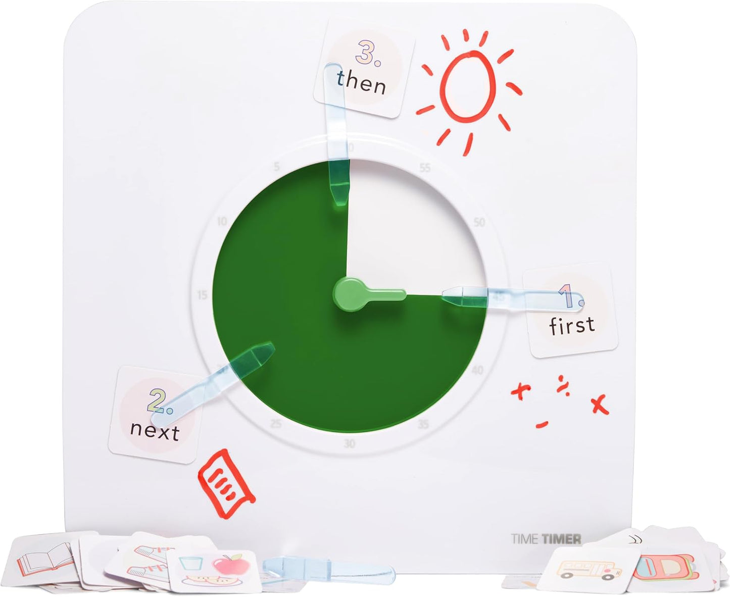 Temporizador visual 8pulg con pizarra y tarjetas PECS para niños