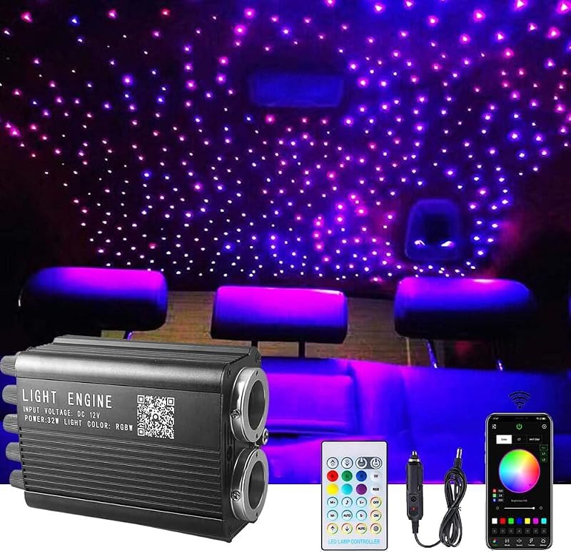 Kit luz fibra óptica 32W 13.1ft para coche hogar fiesta