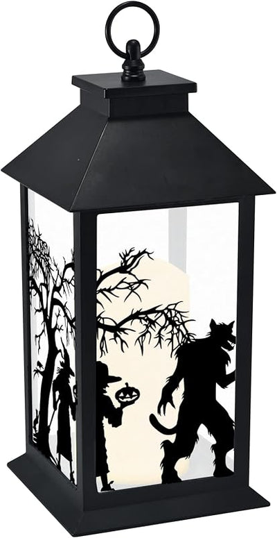 Linterna LED sin llama de monstruos Halloween 13pulg negro
