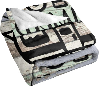Manta franela campamento vintage 50x40 para casa rodante