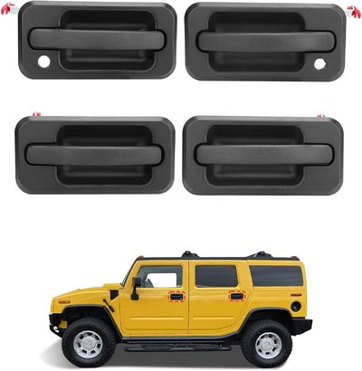 Set 4 manijas puerta Hummer H2 03-09 negro texturizado