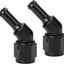 Adaptador manguera giratoria 45grados aluminio negro 2pzas