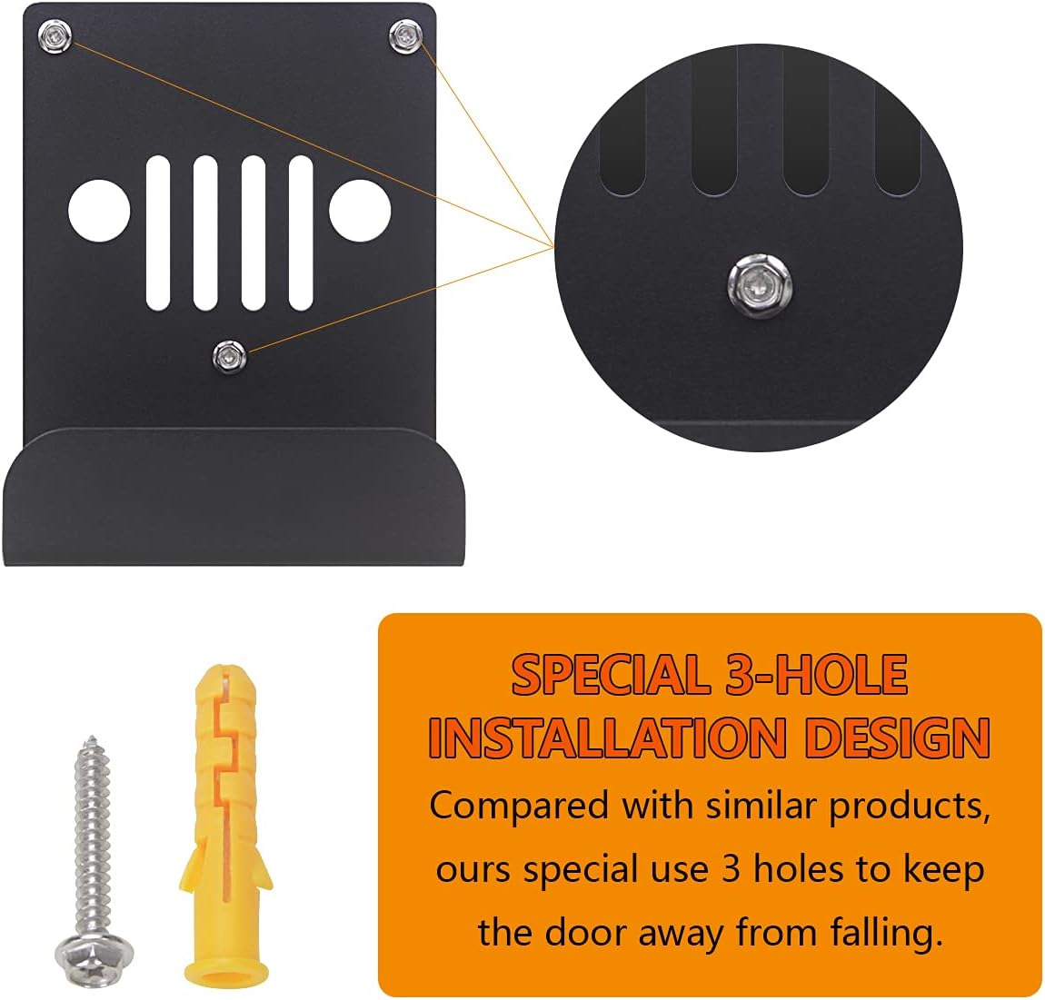 Perchas pared Jeep 2 Pzas soporte puerta goma comp JK JL