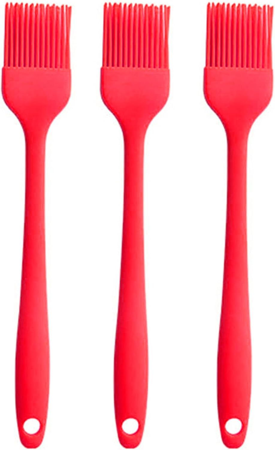 Cepillo silicona para barbacoa cocina hornear 3unid rojo