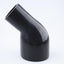 Acoplador reductor codo 45 grados manguera silicona negro