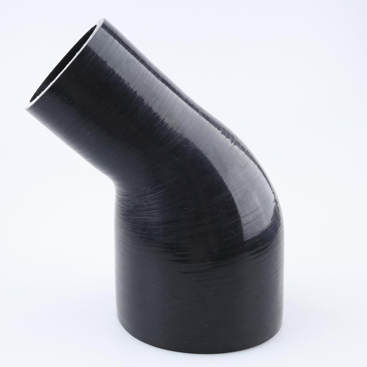 Acoplador reductor codo 45 grados manguera silicona negro