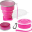 Vaso plegable silicona expandible portátil rosa
