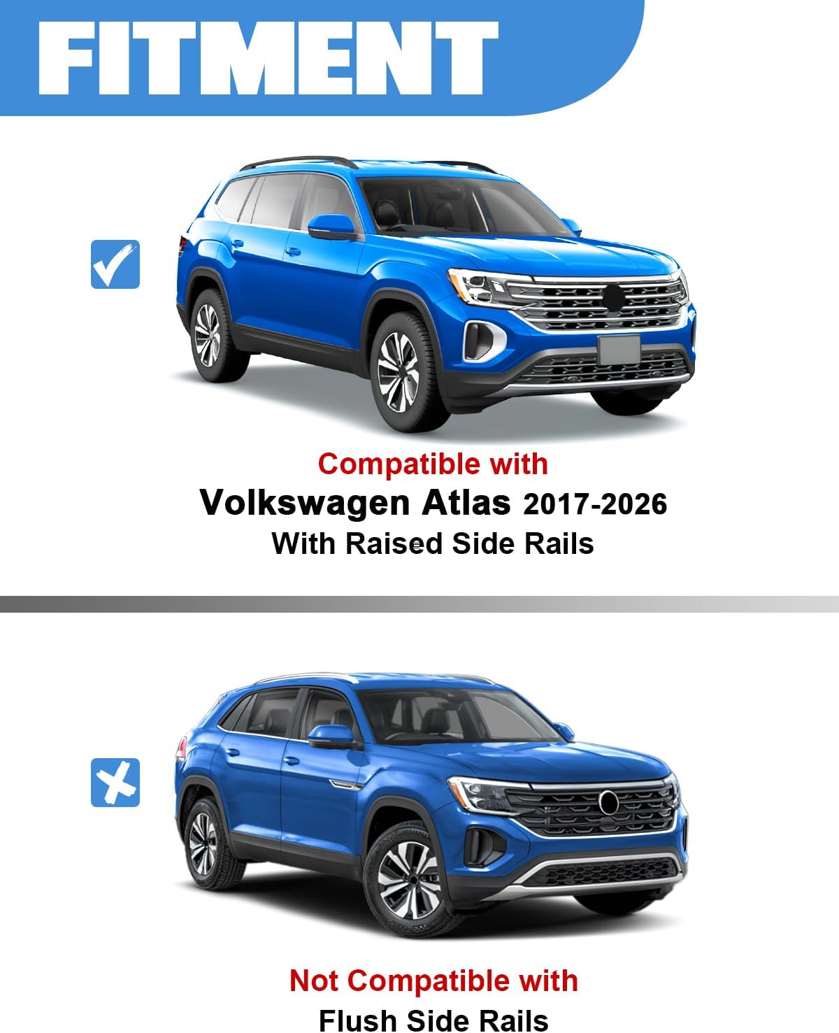 Barras techo con cerradura 300lb para VW Atlas 17-26