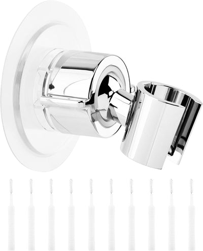 Soporte ducha adhesivo con 10 cepillos giro 360 cromado