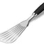 Espátula pescado acero inox 304 ranurada mango antideslizante negra