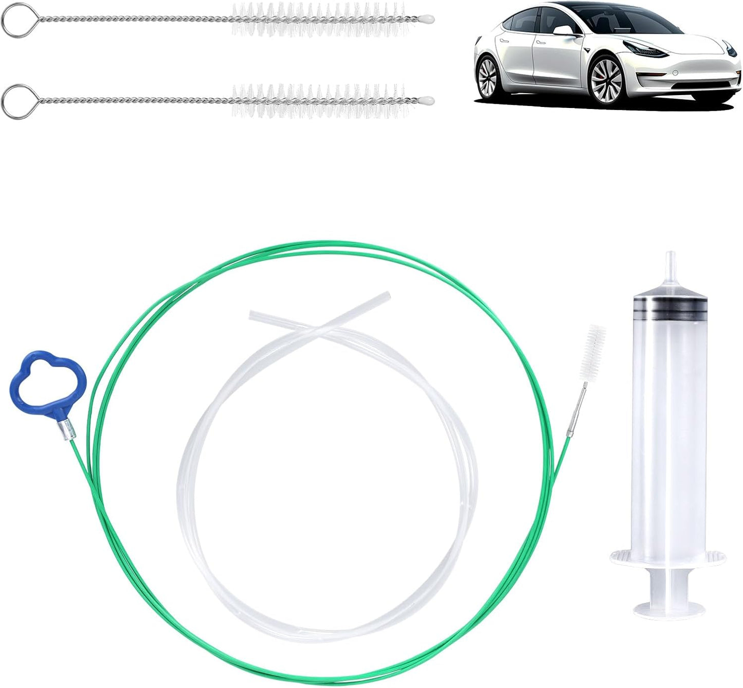 Kit limpieza drenaje techo corredizo 118pulg cepillo manguera