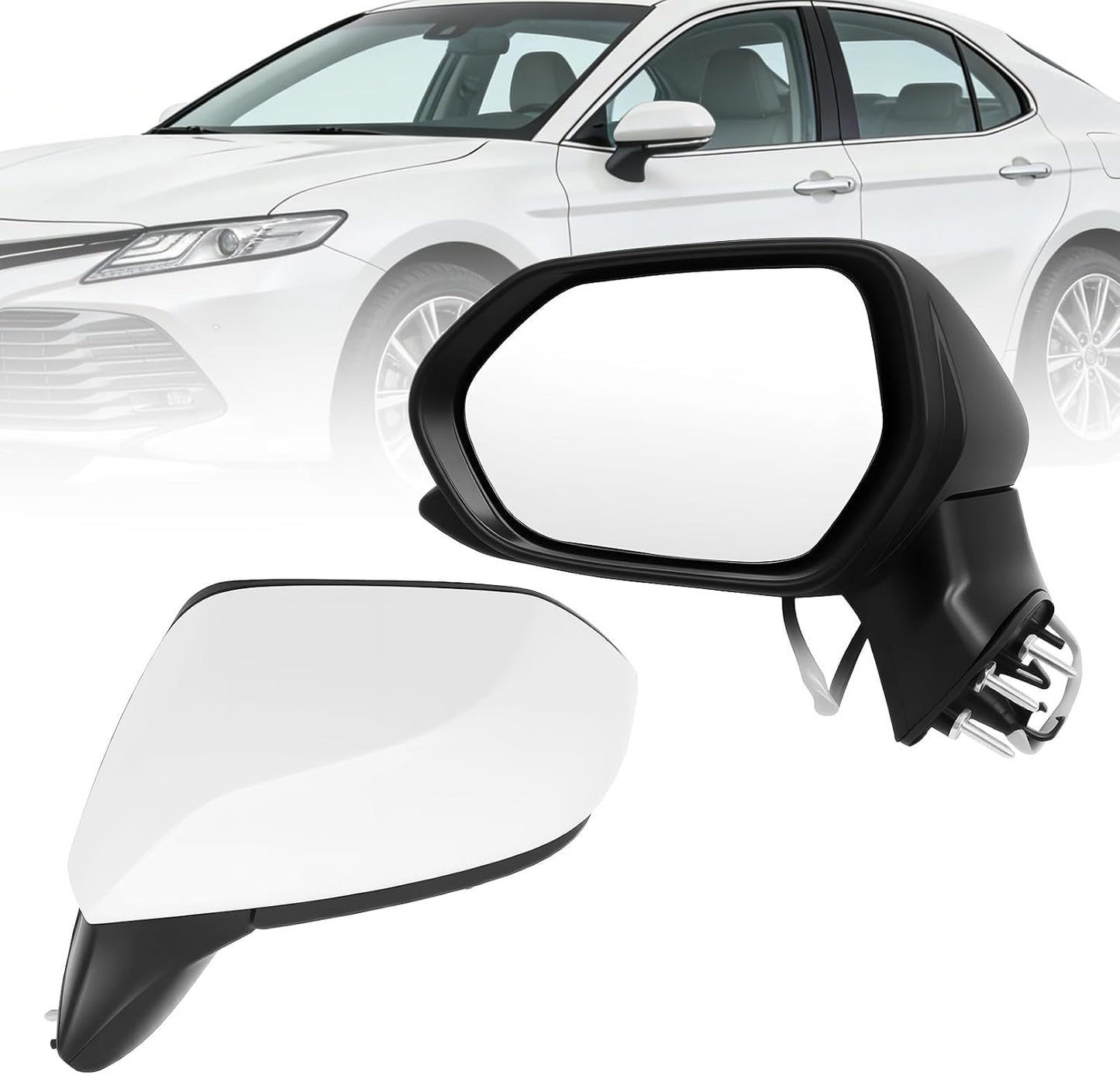 Espejo lateral Camry 18-20 plegable manual blanco