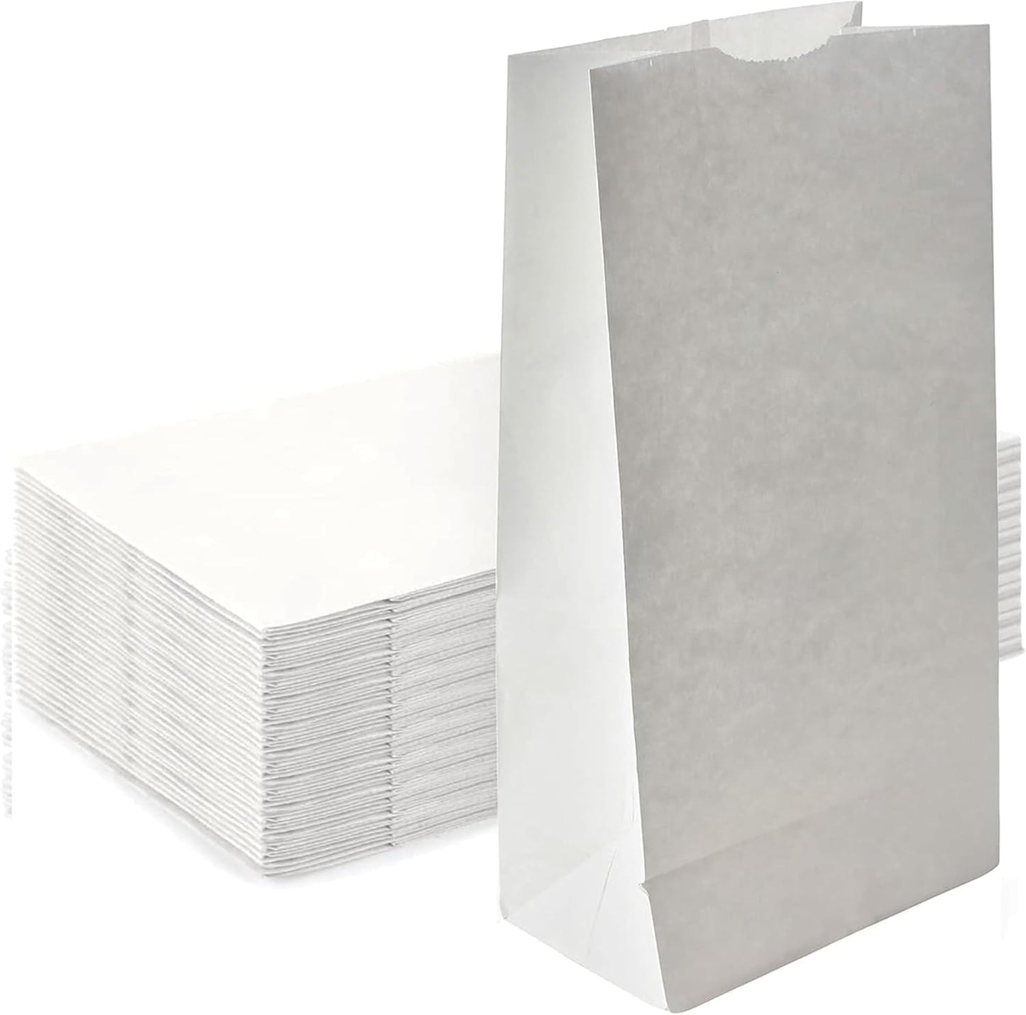 Bolsas de papel kraft blancas para panadería y comida para llevar