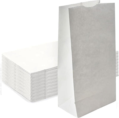 Bolsas de papel kraft blancas para panadería y comida para llevar