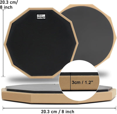 Almohadilla batería silicona 8pulg espuma madera doble cara