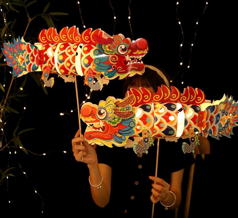 2 Farolillos papel dragón Año Nuevo 2025 decoración hogar