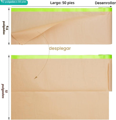 Papel enmascarar adhesivo 12pulg x50ft para pintar