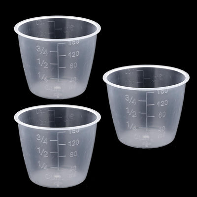 3 Tazas Medidoras Plástico Transparente 5.4oz Arroz