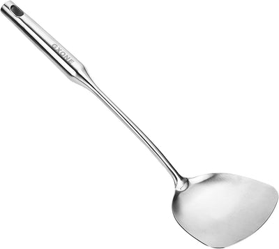 Espátula acero inox ancha 14.7pulg para wok