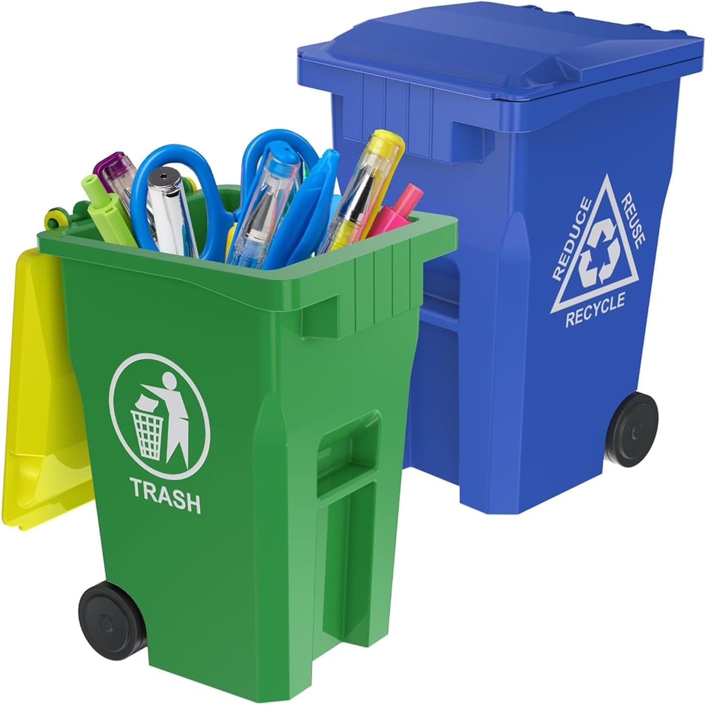 Soporte lápices reciclaje pack 2 azul verde