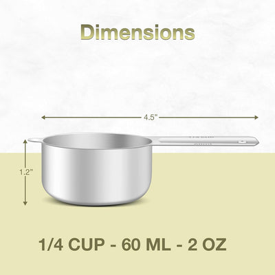 Taza medidora 1/4 taza acero inox con cuchara