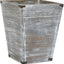 Cubo basura madera tipo granja gris soportes metal