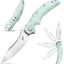 Cuchillo plegable EDC hoja D2 mango G10 bloqueo rodamiento jade