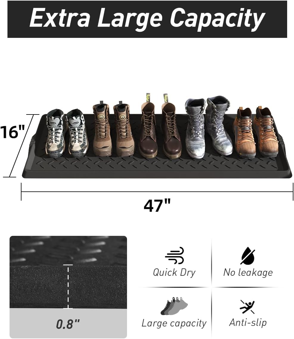 Bandeja para botas 48pulg alfombrilla goma impermeable entrada
