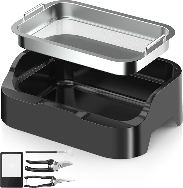Bandeja recortar pantalla 150micr con tijeras cepillo lupa