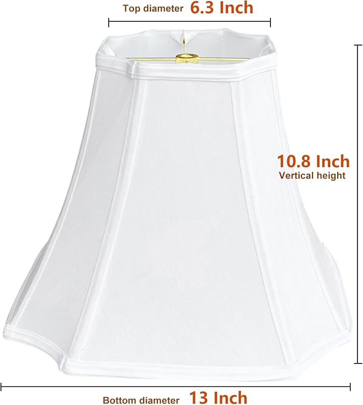 Pantalla tela blanca octogonal para lámpara 6.3x6.3x13x10.8"