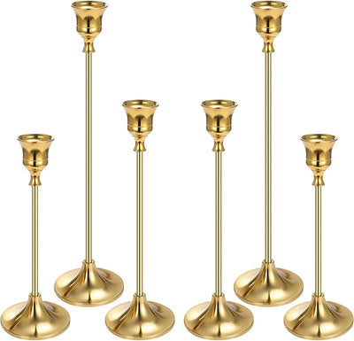 Set 6 portavelas dorados para candelabros decoración vintage