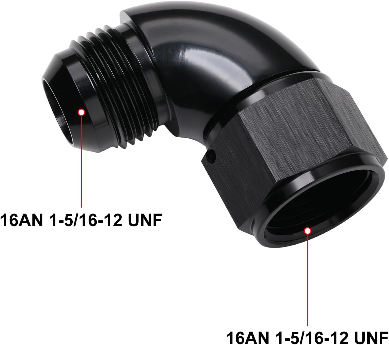 Adaptador conector giratorio 16AN aluminio negro