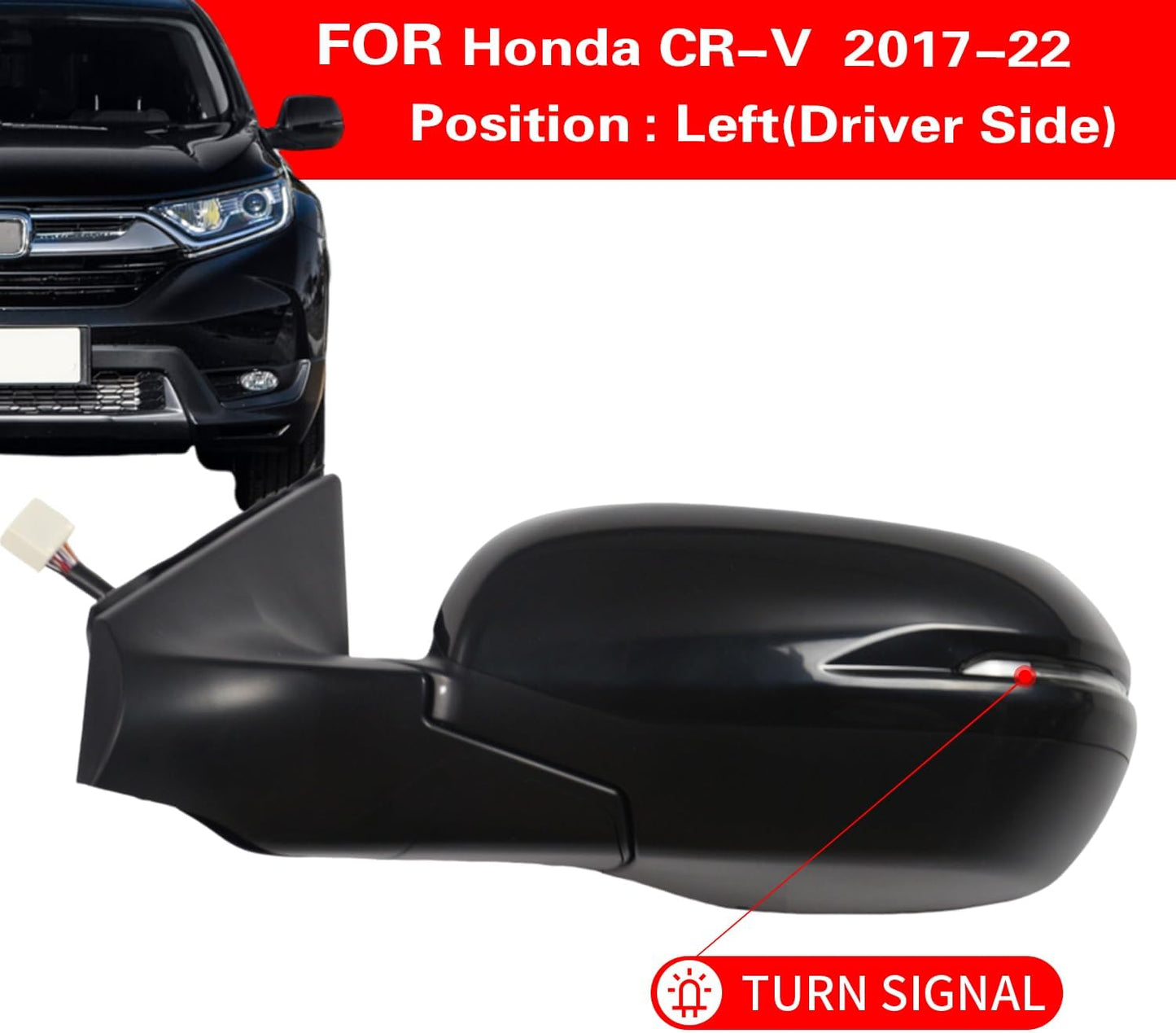 Conjunto espejo lateral conductor Honda CRV 17-22
