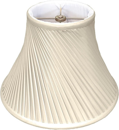 Pantalla lámpara plisada trenzada blanca 7x16x12pulg beige