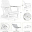 Sillas Adirondack Plegables Plástico Portavasos Blanco