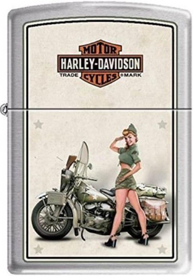 Encendedor cromado cepillado Harley Davidson