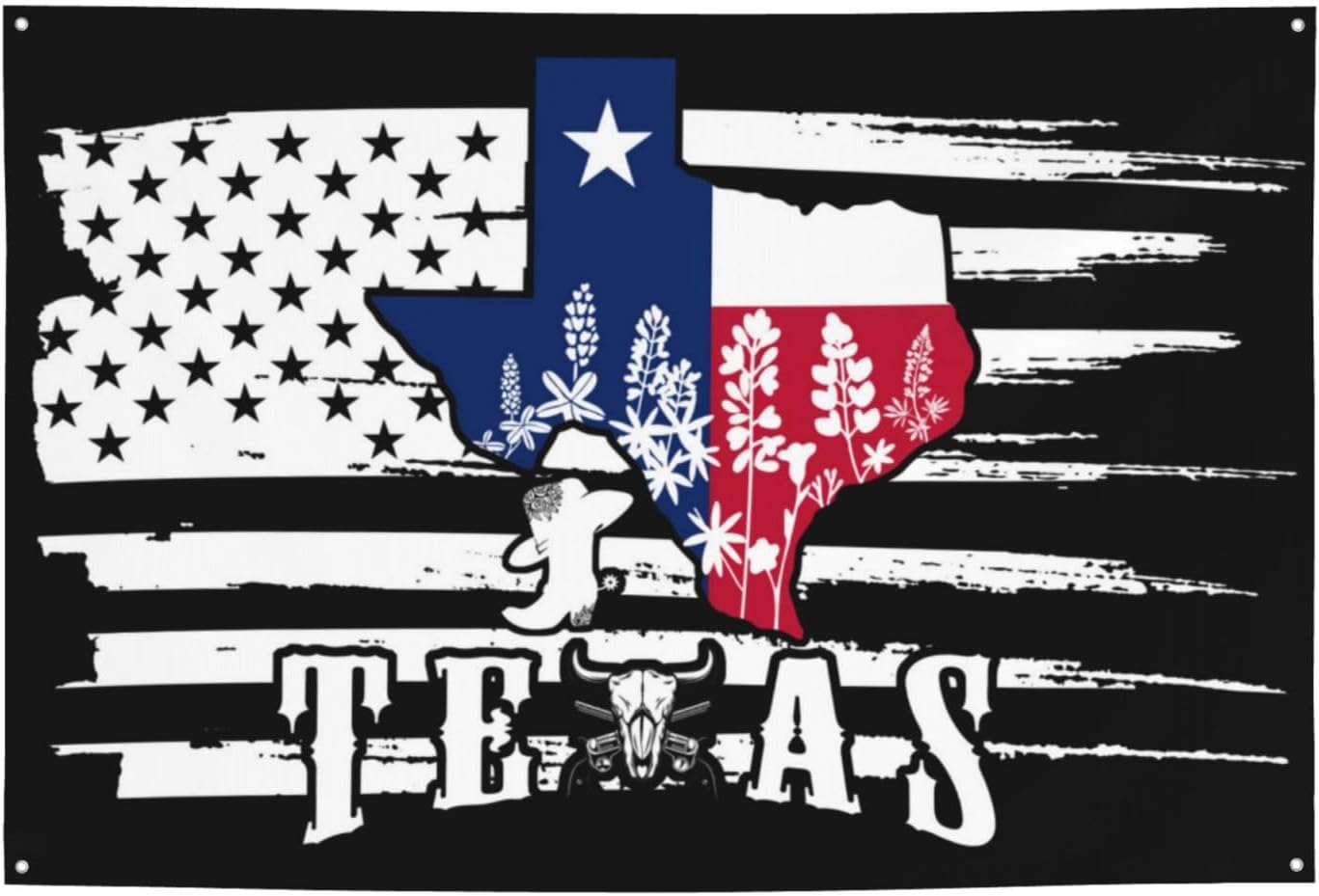 Bandera Texas 4x6ft para jardín con 4 agujeros