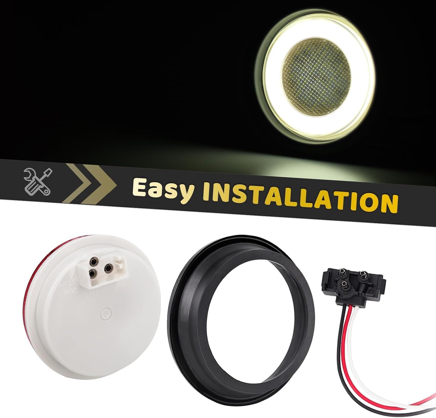 2 Pzas Luces traseras remolque 10,2cm 64LEDs IP67 impermeables