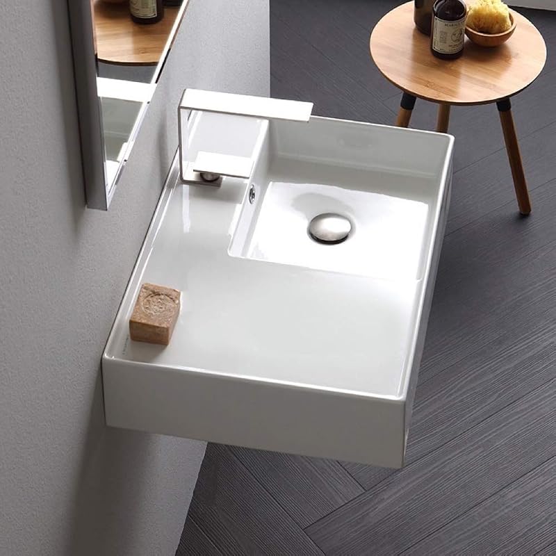 Fregadero baño un agujero tamaño único blanco