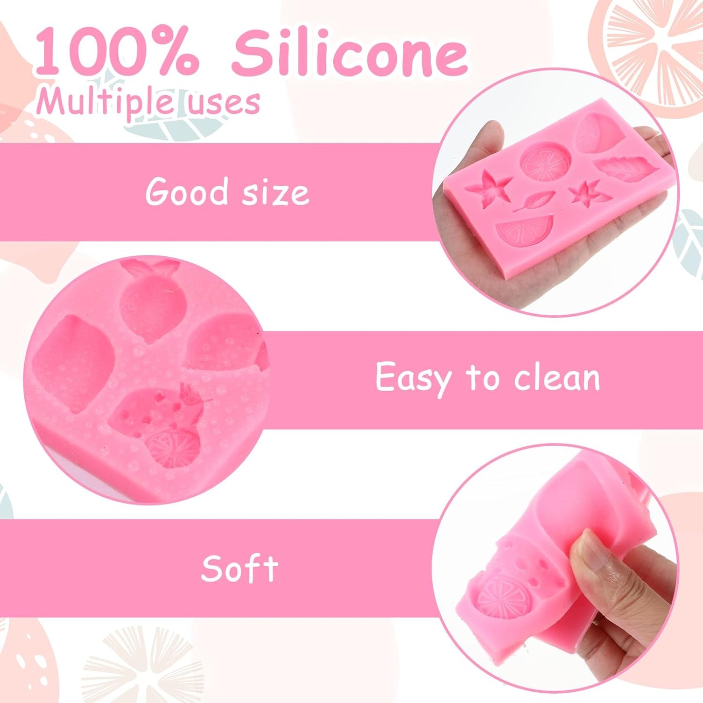 Molde silicona fondant limón hojas decoración cupcakes pasteles