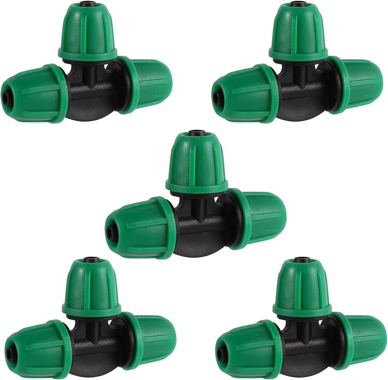 Accesorios riego goteo 1/4 pulg bloqueo T 25 pzas verde