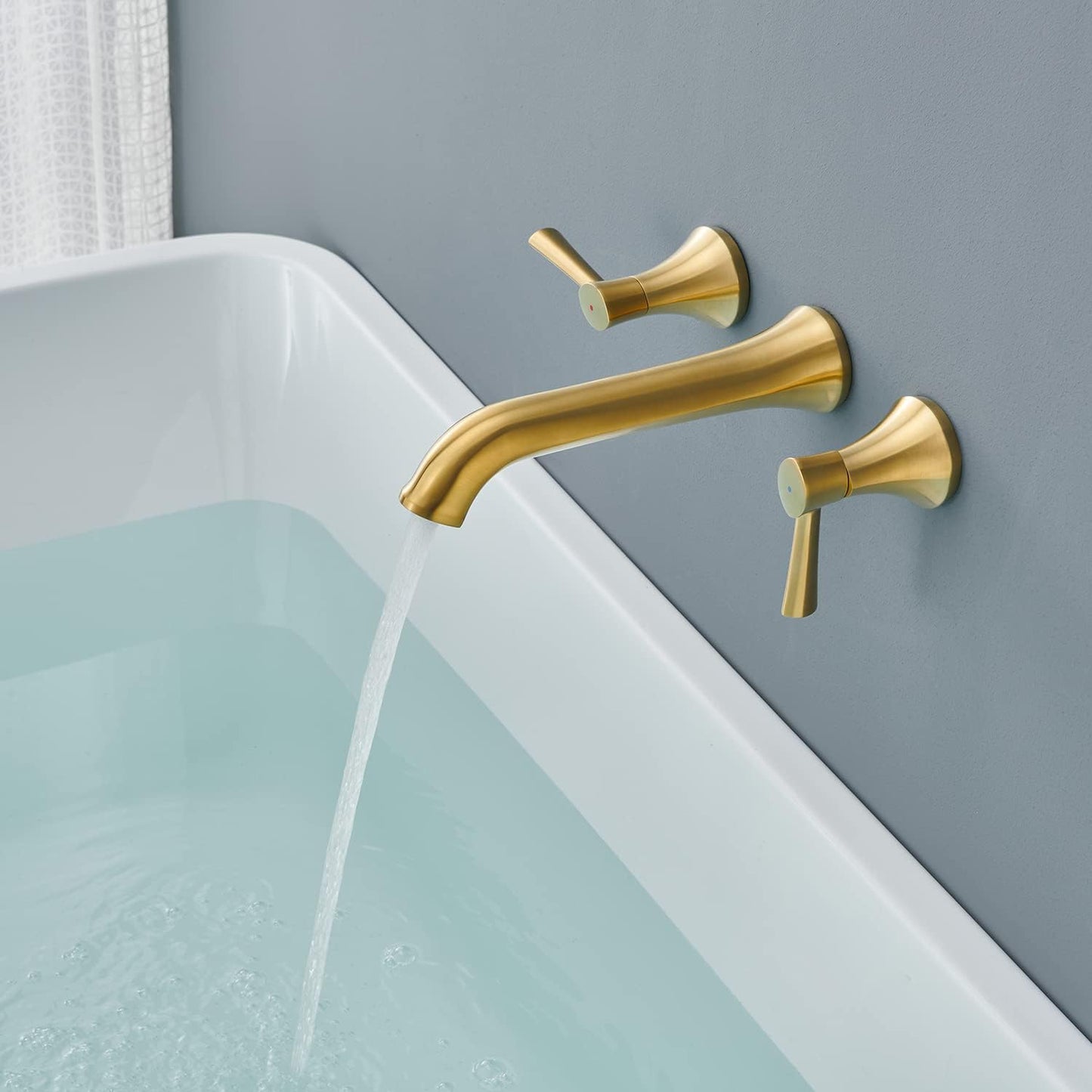 Llenador bañera romana grifos latón dorado cepillado