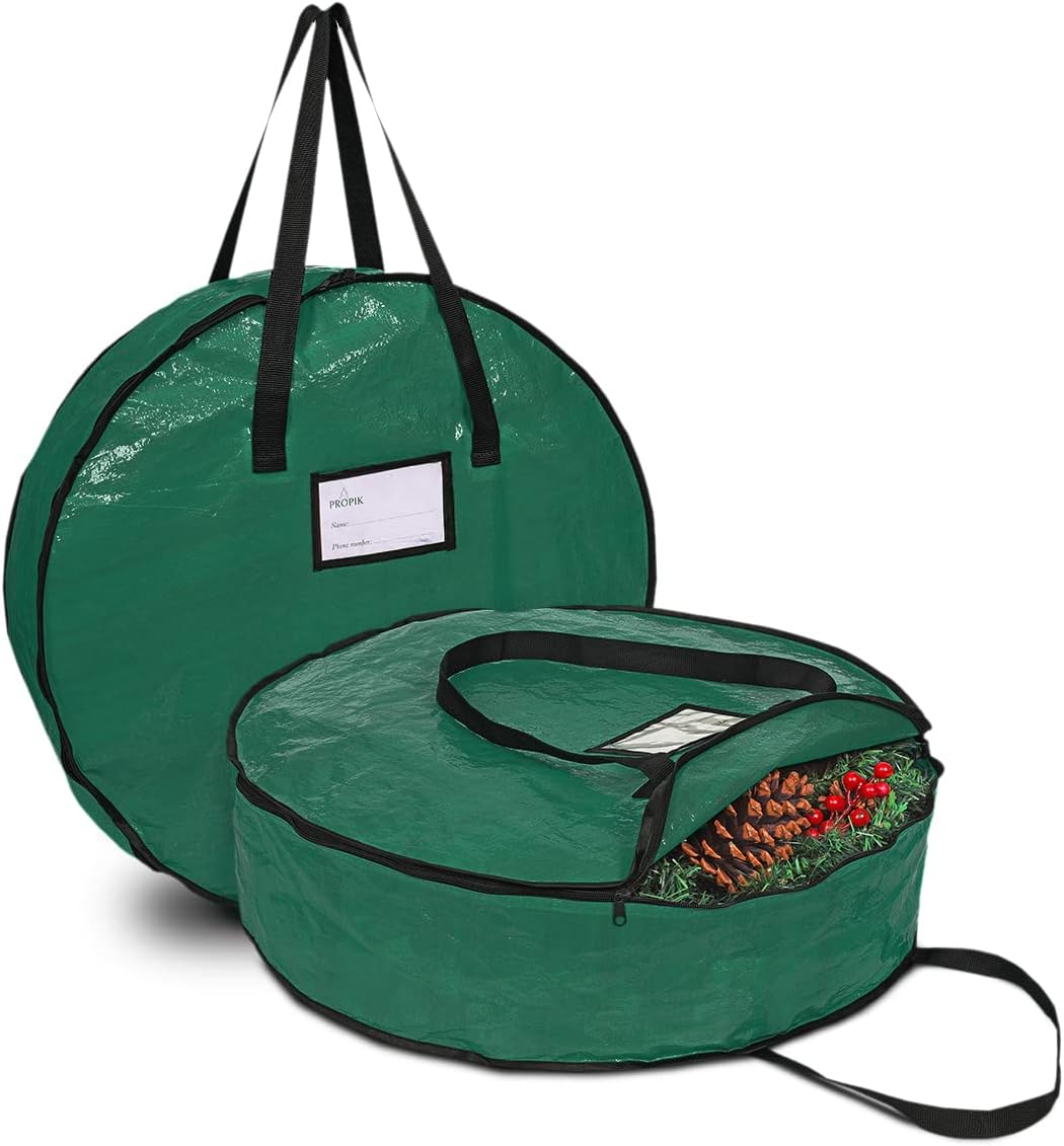 Bolsa almacenamiento corona Navidad 36" resistente asas