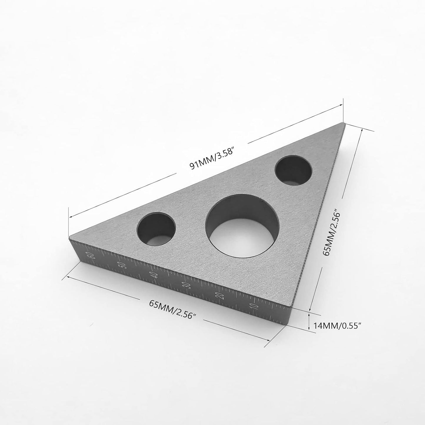 Regla ángulo recto aluminio 45 y 90 grados